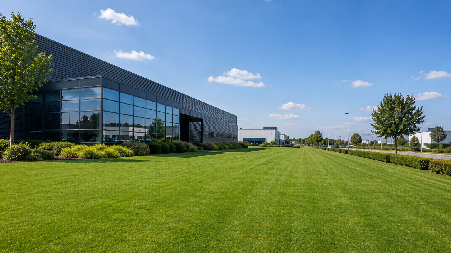 Gazon sur site entreprise