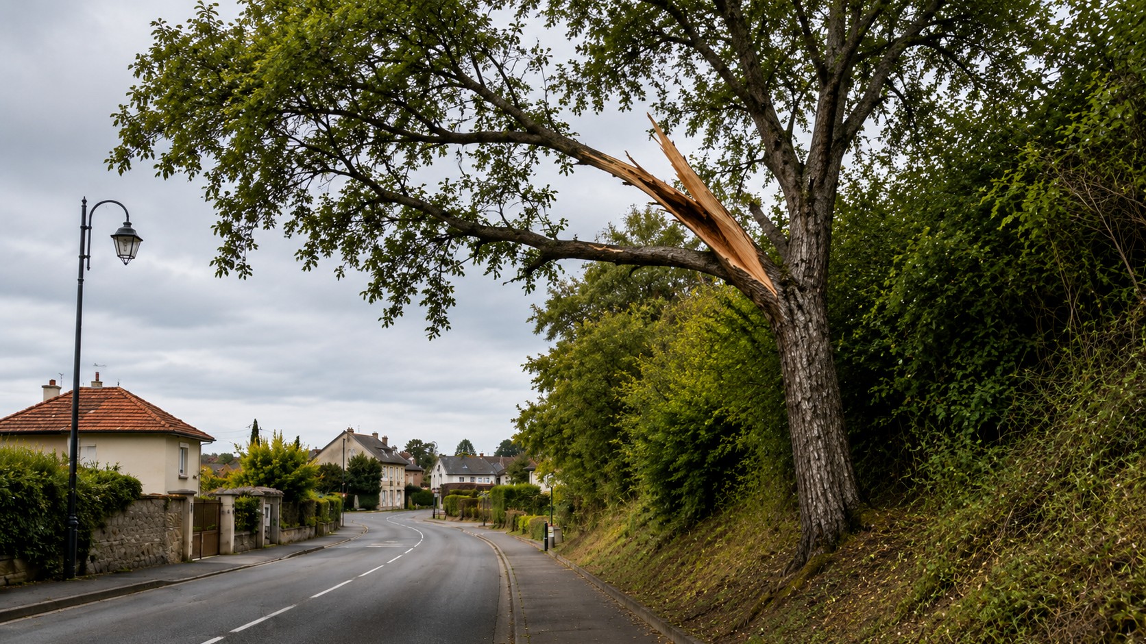 Arbre dangereux en bordure de route