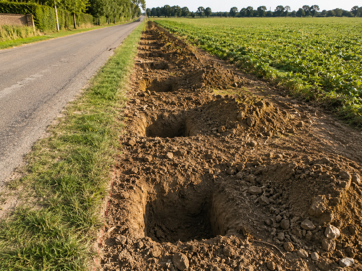Fosse de plantation d'alignement en bordure de voirie communale